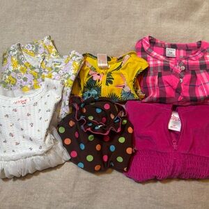 Carter's Kids 12 Month Spring and Summer Bundle - Pink, Brown, Yellow, White